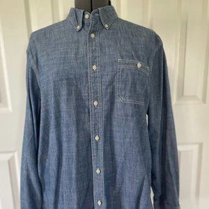 Lands' End Traditional Fit Chambray Work Shirt XL